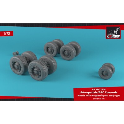 Armory Models AR AW72508 Scale kit 1:72 Concorde wheels w/ weighted tires, early