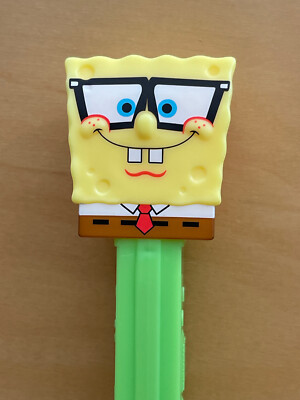 PEZ Spender mit Fuß / Spongebob Squarepants / gelb-grün / leer
