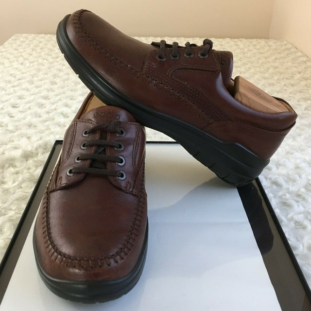 ECCO Women Shoes Sz 9M Brown Leather Lace Up Arch Support Antibacterial
