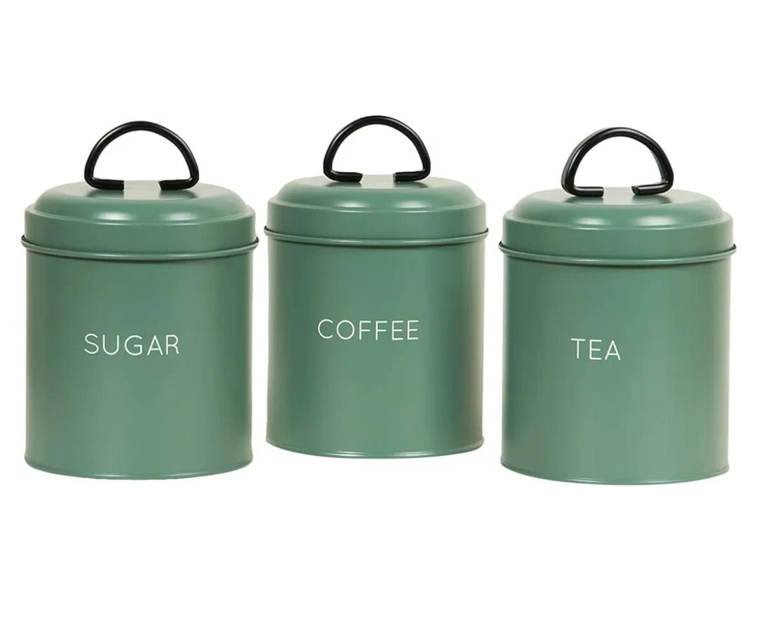 New Quality Sage Green Canister, Kitchen Canisters Tea Coffee Sugars
Opens in a new window or tab