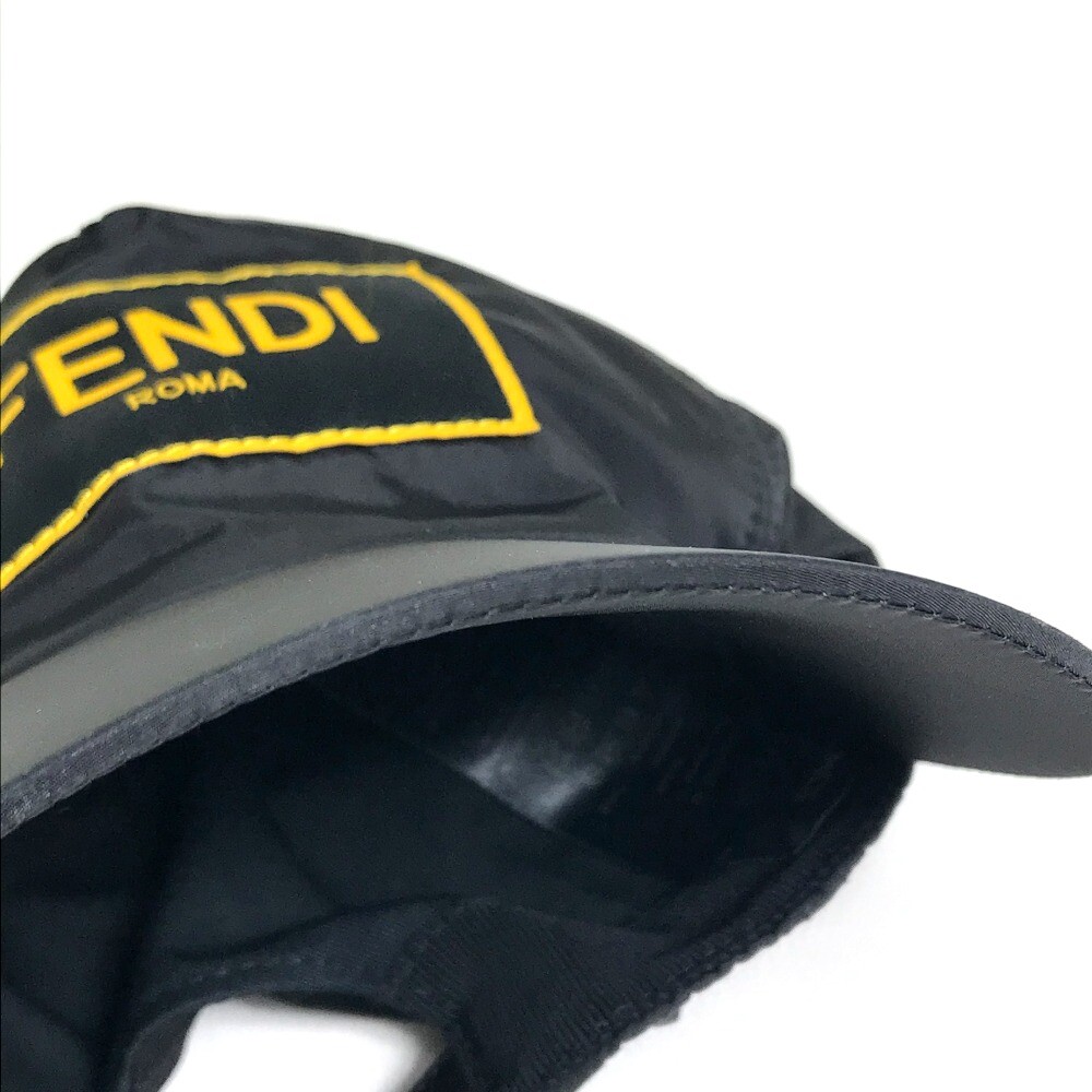 FENDI FXQ768 logo baseball cap Nylon / cotton Black | eBay