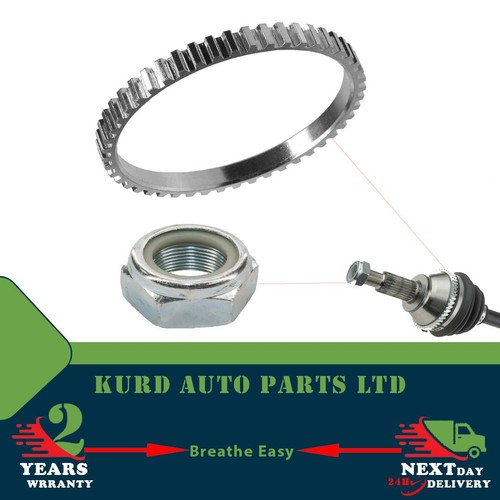 REAR ABS RELUCTOR RING + AXLE SPINDLE NUT Fit DACIA DUSTER eBay