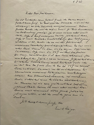 Emil Staiger ( 1908 - 1987 ) - Germanistik - original signierter Brief