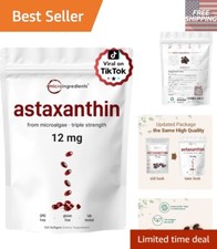 Natural Astaxanthin 12mg - 120 Softgels from Microalgae for Enhanced Wellness
