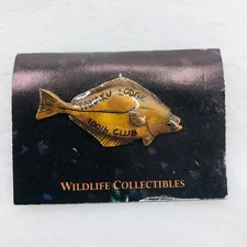 Tanaku Lodge Alaska GG Harris Painted Pewter 3D Halibut Fish Award Lapel Pin