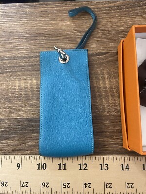 Hermes Vespa Negonda Teal Blue Leather Cigarette Case Multi Pouch