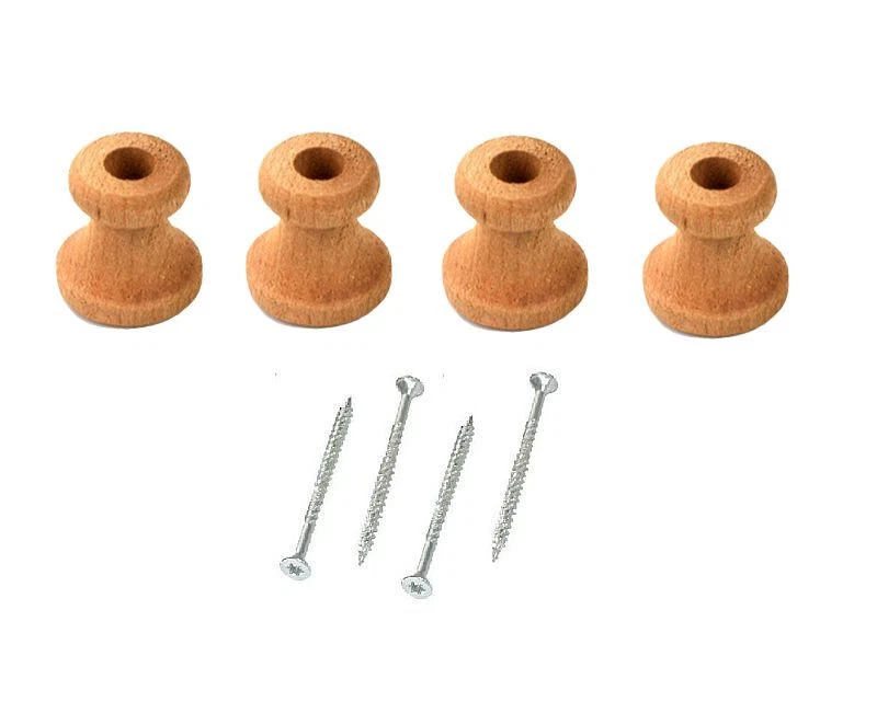 Steirische Harmonika Füße Holz Kirsche 4 Stück inkl. Schrauben Handarbeit Set