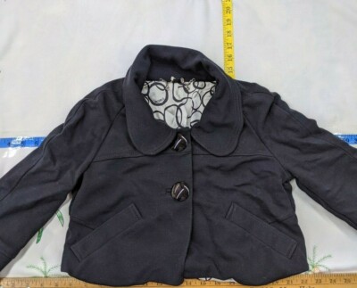 Bebe Womens Bolero Jacket Size 0 Brown Cropped Silk Acetate Lined Ebay