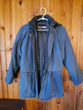Iz Sport Blue/grey Womens Hooded Zip Up Coat Jacket Size Small Excellent Cond.