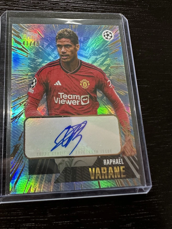 2023-24 Topps Gold UEFA Raphael VARANE AUTO Manchester United /49 - Image 2 of 3