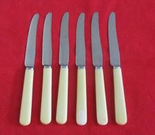 6 Vintage Mappin & Webb Trustworthy Tea / Butter Knives With Cream Handles. 6.5"