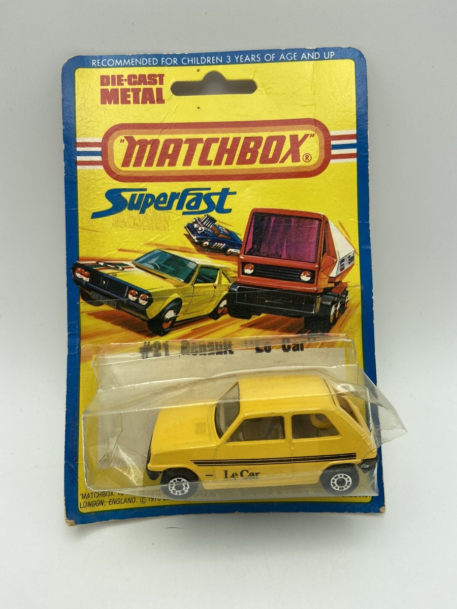 Matchbox Superfast No. 21 Renault Le Car Yellow Cracked Blister
