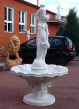 Brunnen 215 cm, Brunnenfigur, Springbrunnen, Steinguss, Gartenfigur, Gartendeko