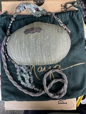 Estate Authentic Maya Resin Flower Purse Clutch Crossbody Jeweled Duster Bag