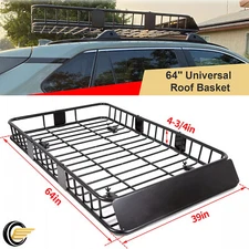 64" Roof Rack Cargo Basket Rooftop Carrier Universal Car Luggage Holder
