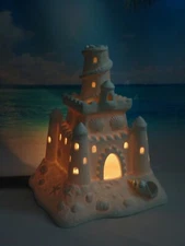 PartyLite Sand Castle Tealight House ~ Excellent Clean Pre-Owned Condition ~ 