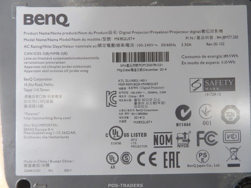 BenQ MX852UST+ Projector Beamer XGA 3000 Lumens - 439 HOURS - SCRATCHED MIRROR - Bild 6 von 6