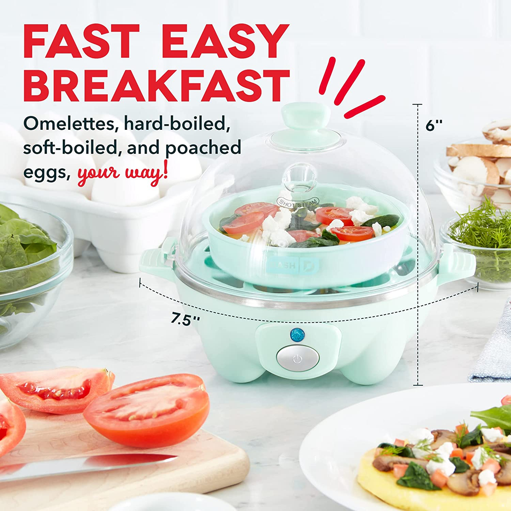 6-Capacity Electric Rapid Egg Cooker for Hard Boiled and Poached Eggs