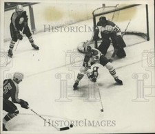 1979 Press Photo Rensselaer Polytechnic college hockey players in action