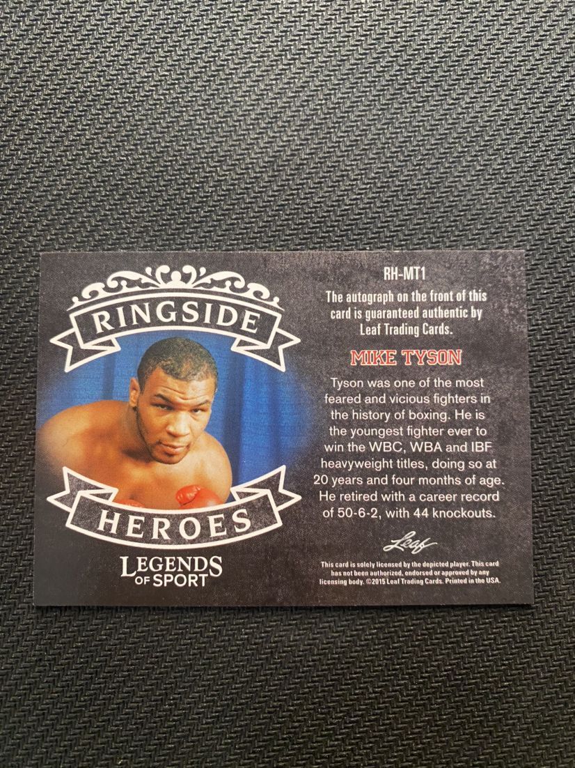 leaf ボクシング　マイク・タイソン　サインカード 2015 Leaf Mike Tyson Autograph Card マイクタイソン 直筆