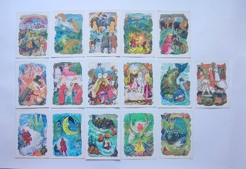 Il Piccolo Cavallo Gobba 16 cartoline. Set completo Конёк-Горбунок - Foto 6 di 9