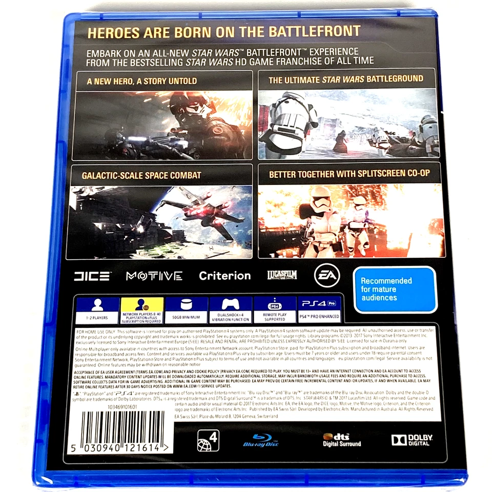 Star Wars Battlefront  II PS4 PlayStation 4 (2017)  Brand New & Factory Sealed - Image 3 of 4