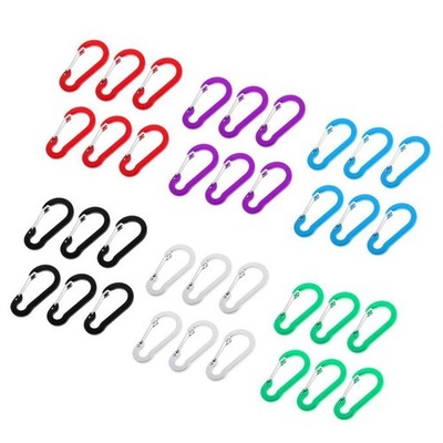 6 Stü Aluminium D Ring Karabiner Clip Frühling Karabinerhaken Keychain