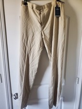 NWT Hart Schaffner Marx Dress Pant 38R Chicago Fit Beige Performance Traveler