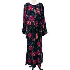 Karen Kane Top Skirt Set XL Pink Floral Tropical Hawaiian Aloha 