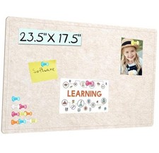 Bulletin Board, 23.5 X 17.5 inches Cork Board with 20 24 x 18 inches Oatmeal