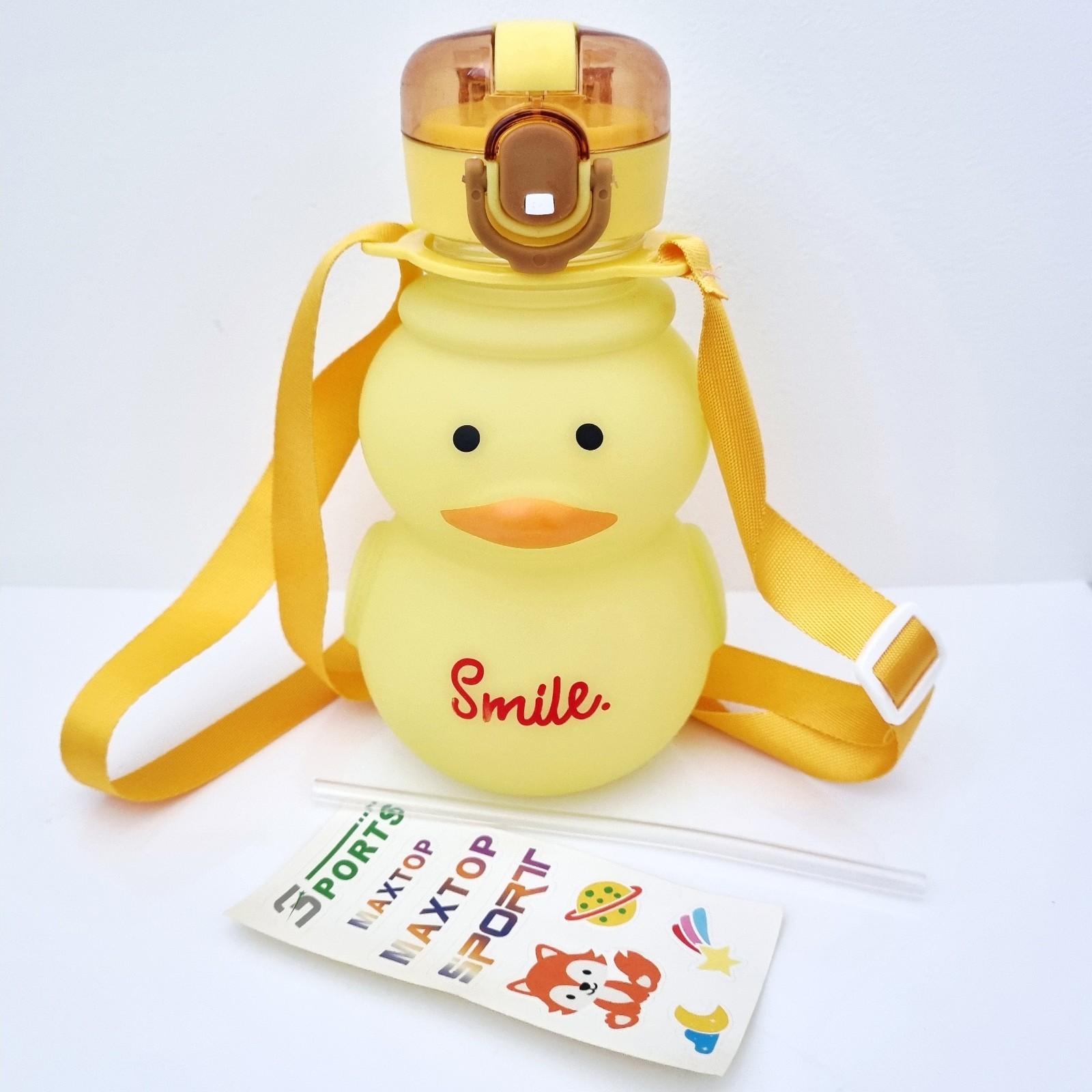 With Straw, Stickers & Backing Strap