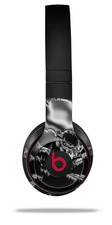 Skin Wrap for Beats Solo Wireless 2 3 4 Chrome Skull on Black SKIN ONLY