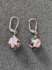Vintage Cloisonne Dangle Drop Earrings - Sterling Silver Marked - 925 HC — photo 1