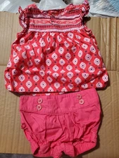 Gymboree Baby Girl's 2 Piece Outfit Sleevless Top and Bloomers Size 3M