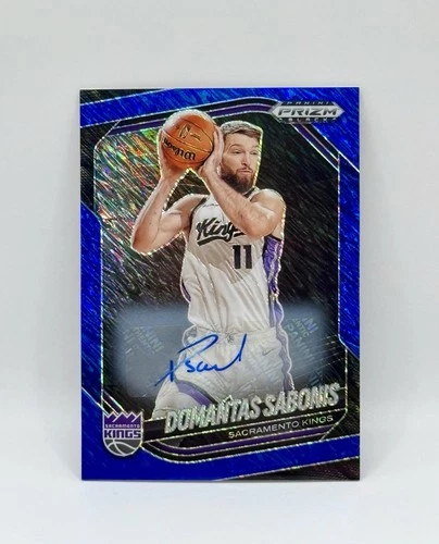 Domantas Sabonis 2024-25 Panini Prizm Black Blue Shimmer Prizm Auto /25