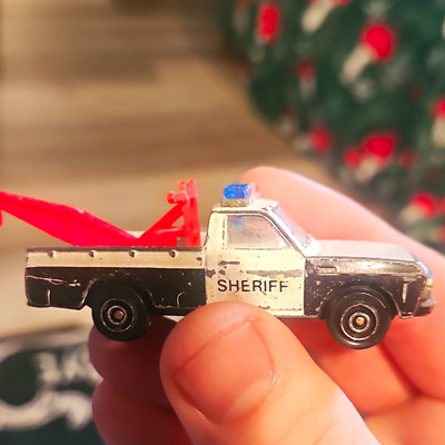 Gama Playart Mazda Pick-Up Sheriff Tow Truck 1:64 Diecast Black White Red