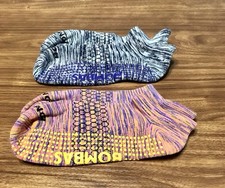 2 Pair BOMBAS Lightweight No Show socks Merino Wool Blend Sz Lg With Grippers