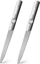 BEZOX Diamond Deb Nail File Set - 2 PCS Stainless Steel Double Sided Diamond Dus