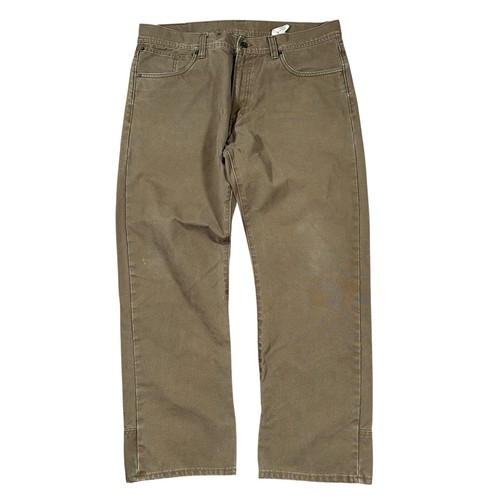 Filson Pants Size 37x29 Mens Marsh Olive Dry Tin Cloth 10.5 Ounce Waxed READ - Picture 2 of 18