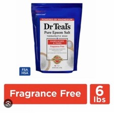 Dr Teals Pure Epsom Salt Soak Therapeutic Bath Salts Fragrance Free Minerals 6lb
