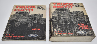 1987 Ford Medium Heavy Truck Shop Manual (lot of 2) F-,B-,C- Through 8000 Series