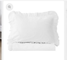 Melange Queen White Linen/Cotton Duvet Shams 2