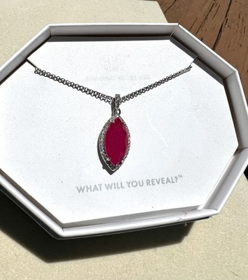 Bomb Party  The Football Necklace  Lab Created Pink Sapphire On Rhodium 