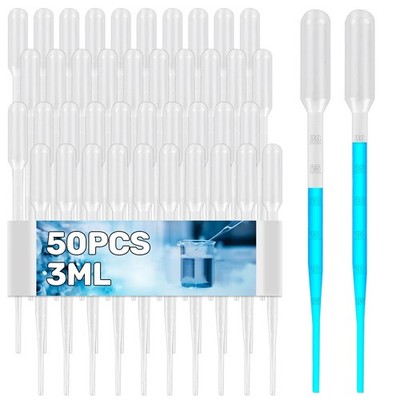 MAQIHAN Disposable Pipettes Dropper 50pcs - 3ml Plastic 50PCS