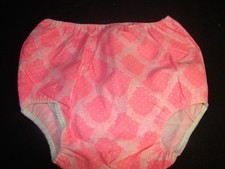 Vintage Plastic Lined Fabric Diaper Cover In Pink Size Medium