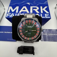 MARK FAIRWHALE Stainless Steel Roulette Dial Rotatable Luminous Quartz Watch