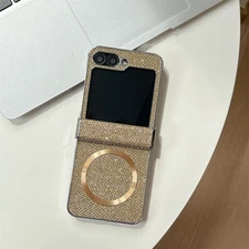 Glitter Magnetic Phone Case For Samsung Galaxy Z Flip7 6 5 4 3 Lightweight Cover