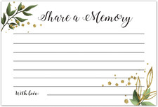 Share a Memory Cards, 50 Pack, 4X6 Inch, Funeral Guest Book, Share a Memory Card
