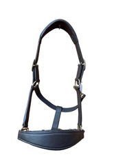 Brown Leather Horse Halter Head Collar Brass Hardware Anatomical Padded Noseband