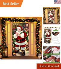 Foldable Santa Claus Christmas Banner - 71" x 35" Indoor/Outdoor Decor
